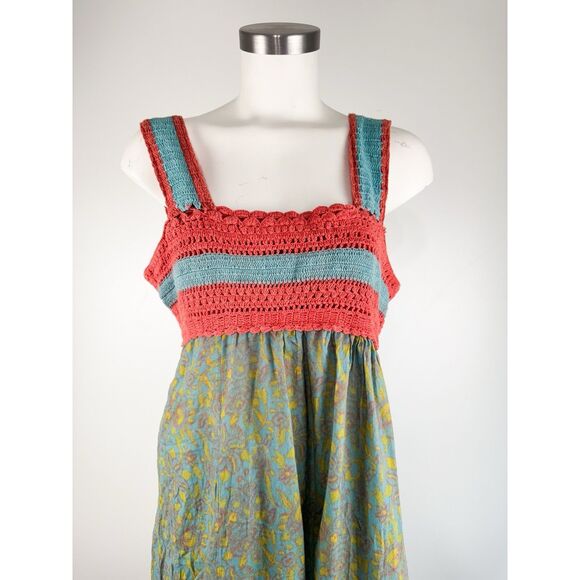 Sundance Coral and Teal Midi Dress - Picture 3 of 7